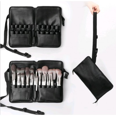 Big Capacity Makeup Brush Bag Pu Cosmetic with Zipper Belt  24 Hole for brush 4 Little Bags Waist Professional Make UP Brushes